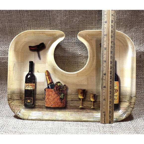 Tuscan Cellars Wine Appetizer Party Tray Set Of 2 - Picture 7 of 7